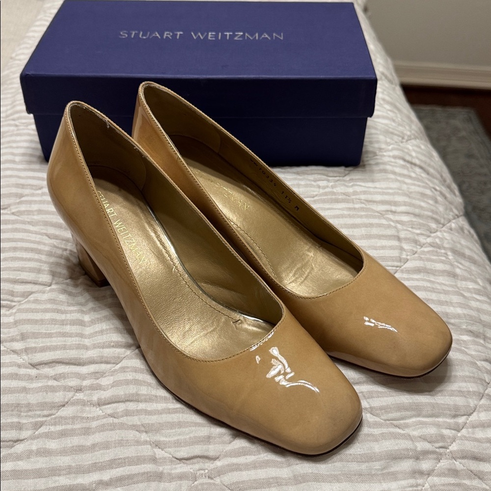 Stuart Weitzman Tan Patent Leather Heels, size 11 - Picture 8 of 12